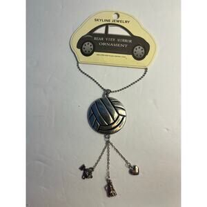 Basketball Pendant 3 Charms (1 Bullhorn 1 trophy 1 heart), Rearview Mirror Charm